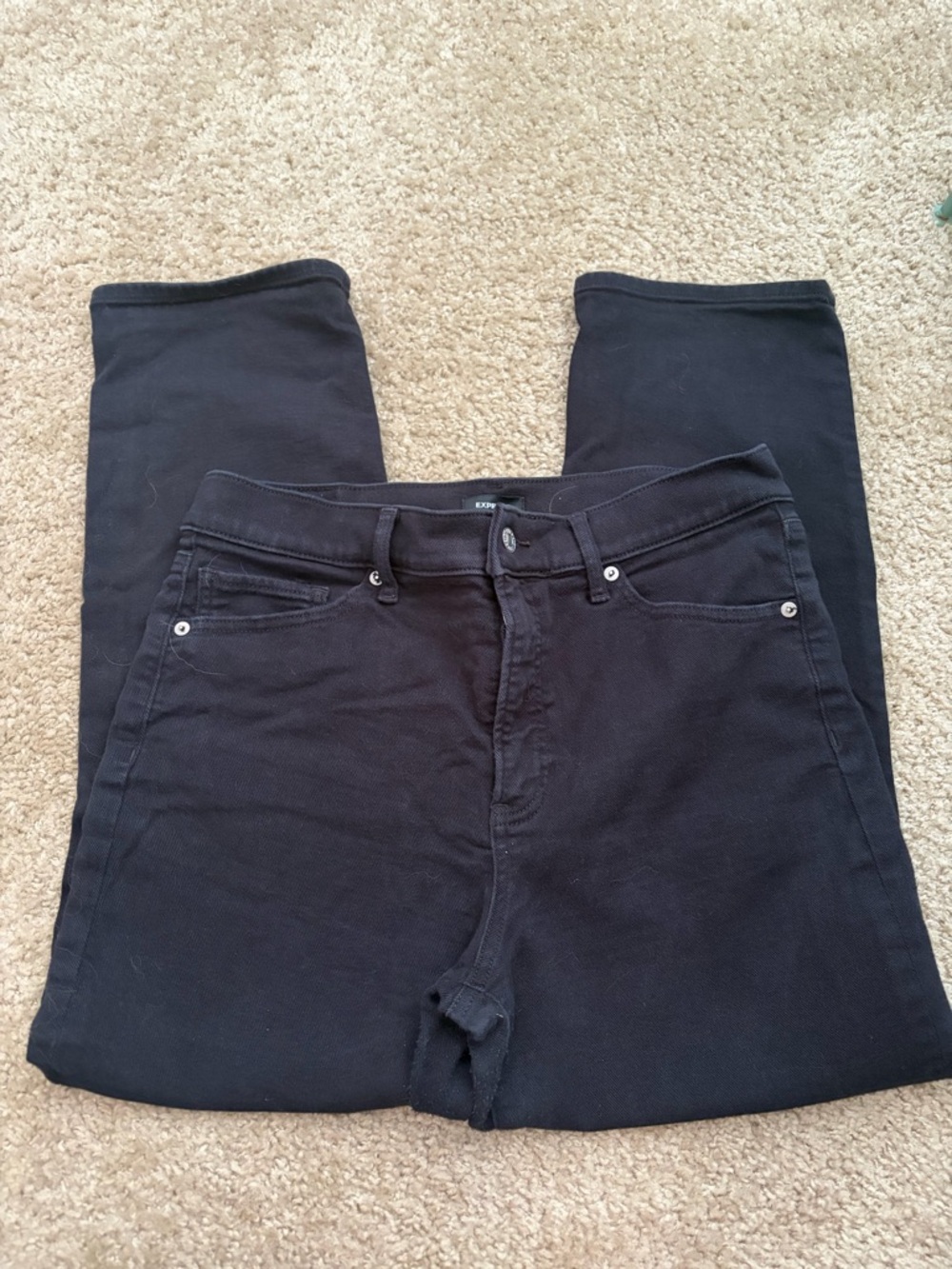 Express High Rise Straight Ankle Jeans - Picture 2 of 5